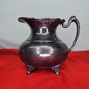 Silverplate Creamer Teapot ASCOT Sheffield Design Community VTG 4 Footed Patina